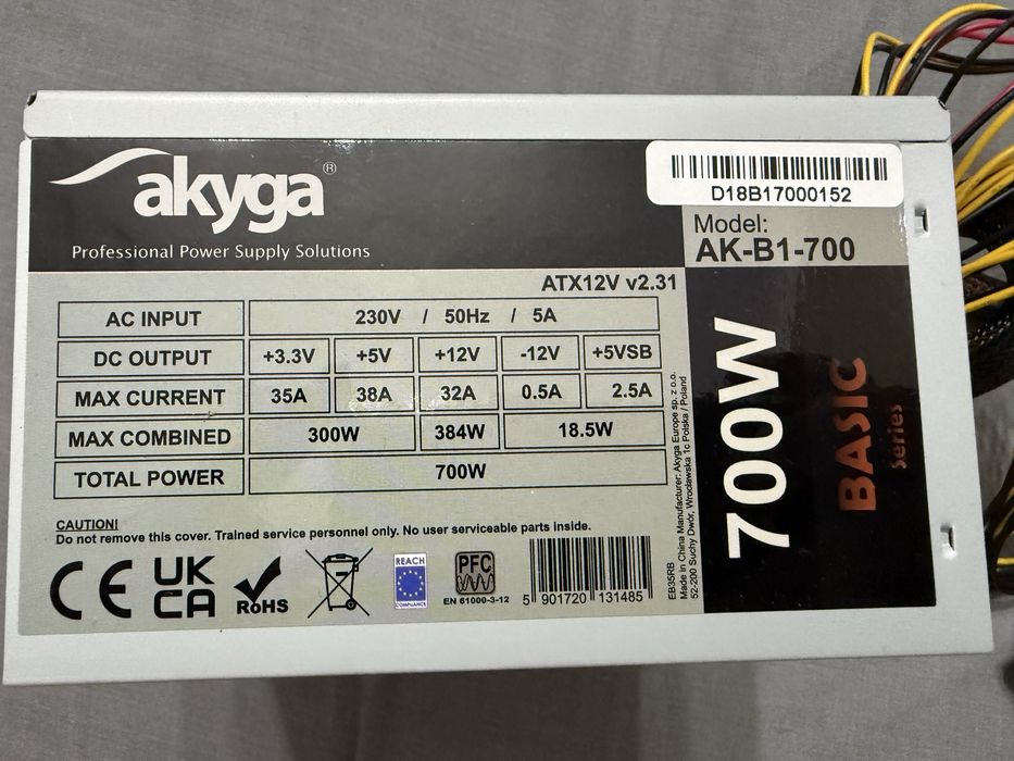 Блок живлення Power supply Akyga AK-B1-700 700W ATX