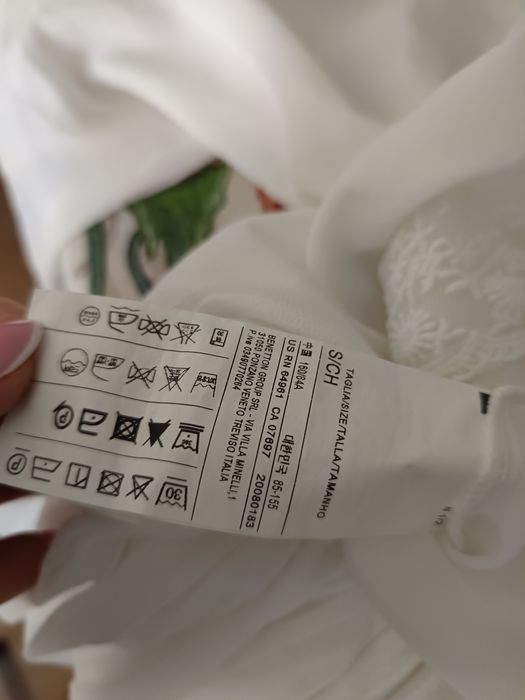 Biała sukienka boho United Colors of Benetton, M,j.nowa