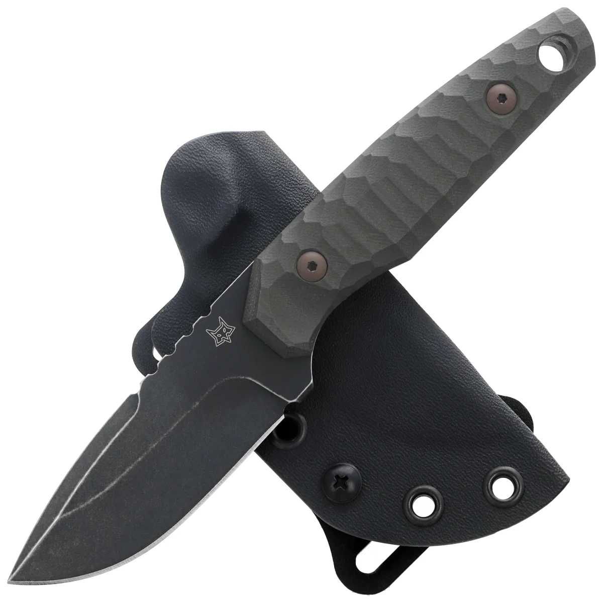 Nóż Fox KS OD Green G10, Top Shield Antracite Stonewashed Niolox+etui