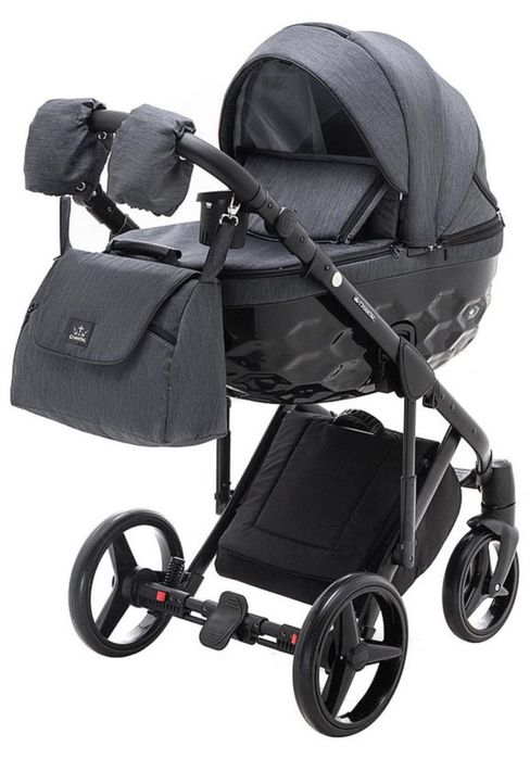 Коляска 2 в 1 adamex chantal в сірому кольорі