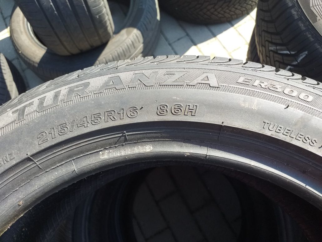 opony lato  215x45x16  BRIDGESTONE z rocznika 2016 4szt 300zł