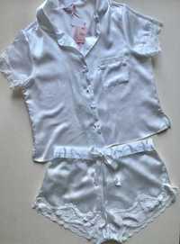 Boux Avenue ніжна піжама атласна рубашка і шорти з кружевом пижама