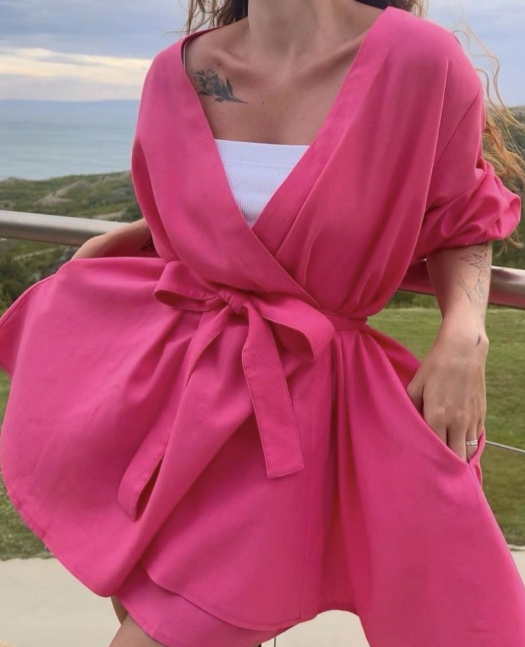 Сукня-кімоно рожева