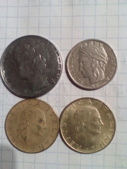 Monety 100 i 200 lirów Włochy