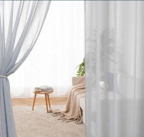 MIULEE Sheer zestaw 2 prześwitujących zasłon z woalu 260x140