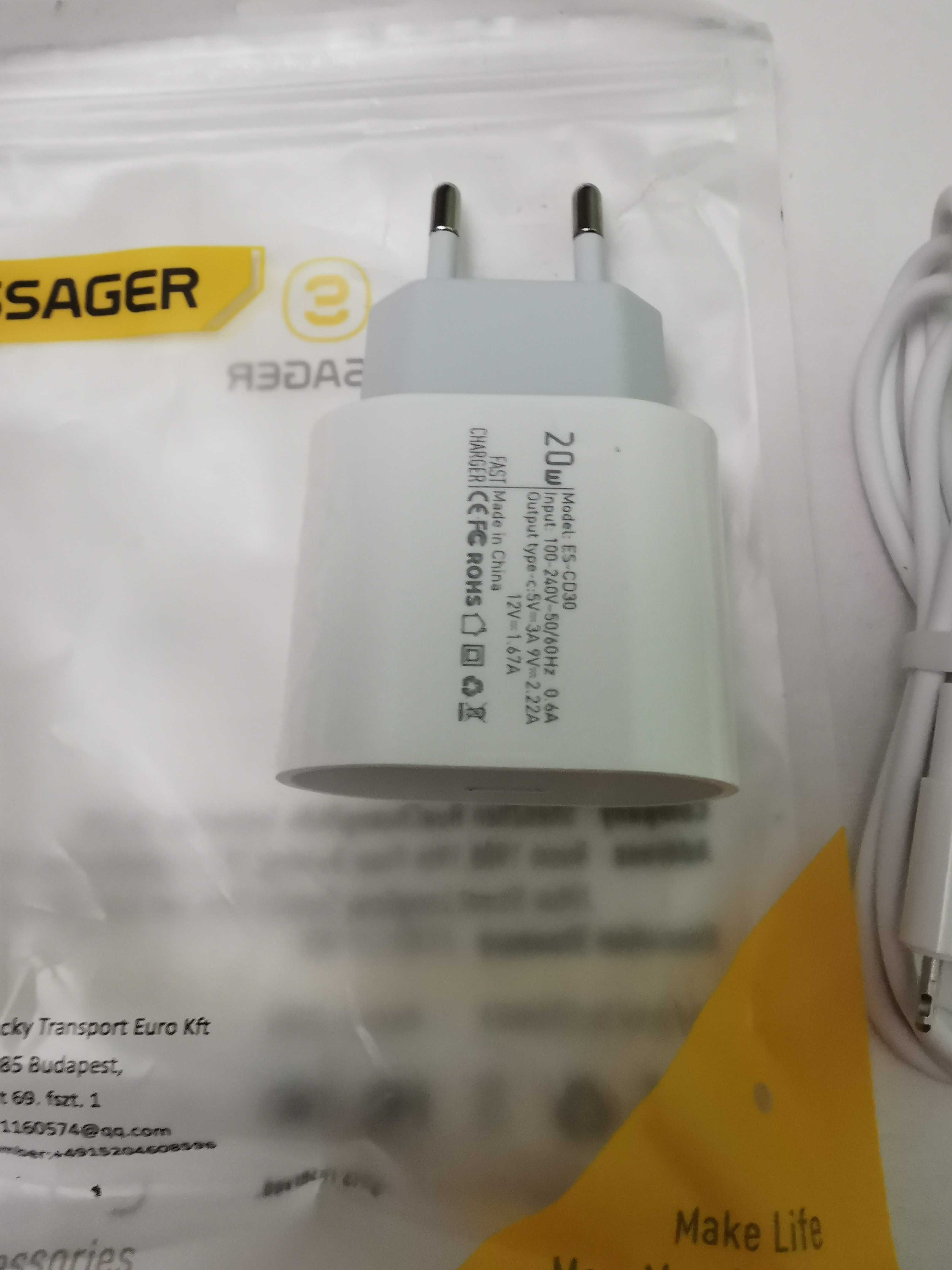 Зарядка Essager для iPhone, 20 w з кабелем