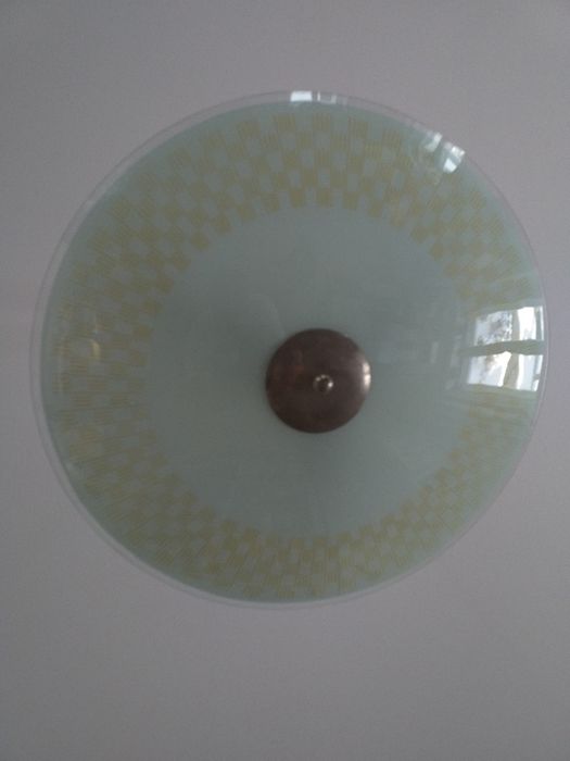 Szklana lampa wisząca parasol PRL lata 60