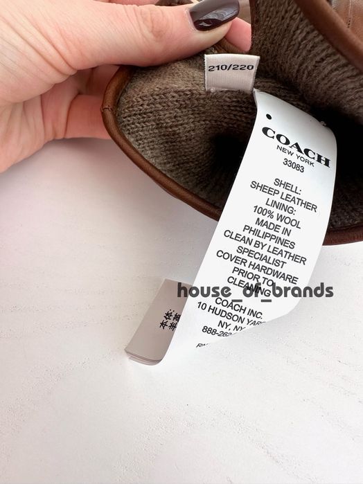 COACH Чоловічі рукавиці шкіряні рукавички мужские перчатки кожаные