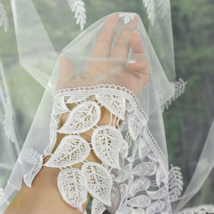 Gotowa firanka 120x300 dół prosty z gipiurą