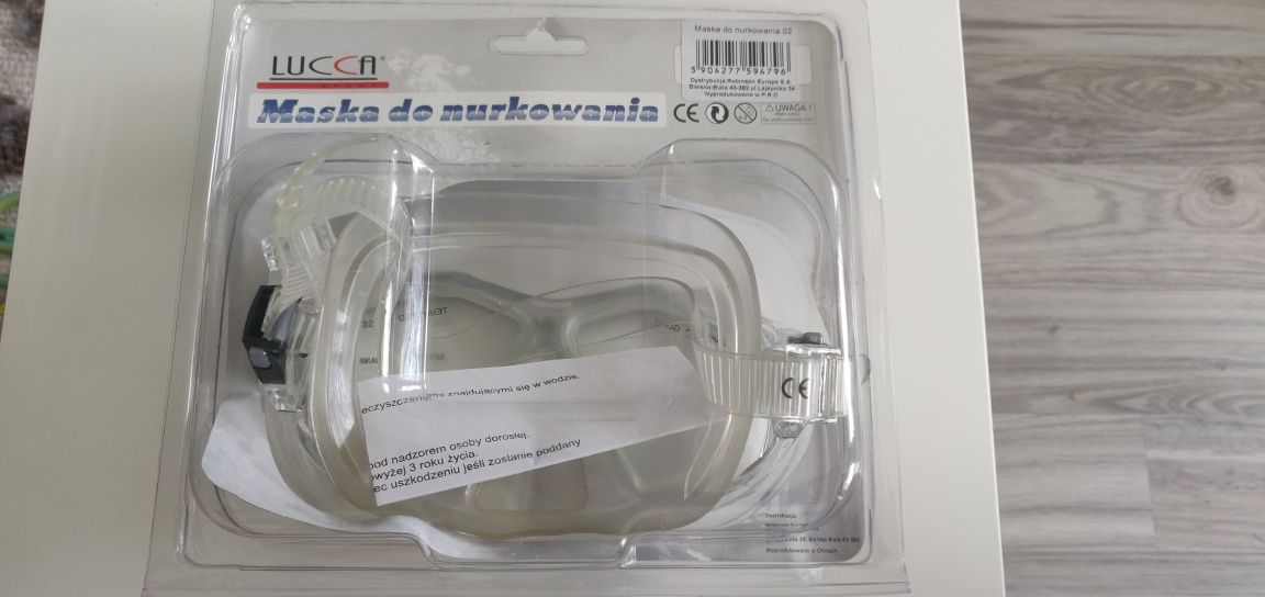 Maska do nurkowania silikon szkło hartowane nowa