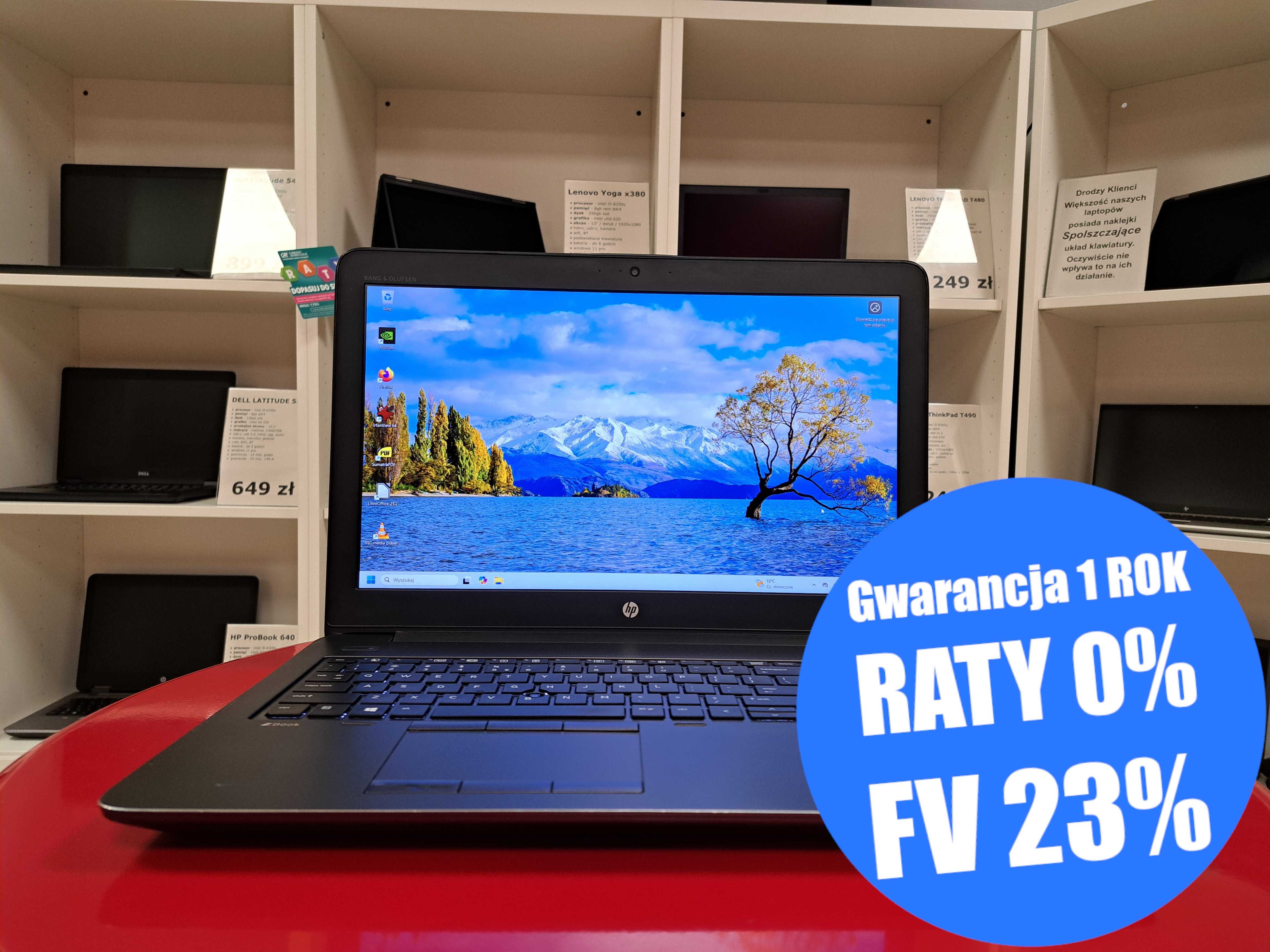 Laptop 15" HP ZBOOK G3 i7 32GB 512GB SSD nVidia Quadro 2GB Win11 HDMI