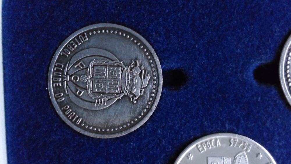 Prata conjunto de moedas comemorativas do Tetra do FCP