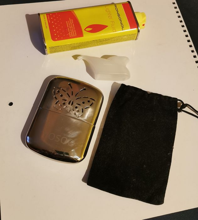 Metalowy ogrzewacz do rąk na paliwo