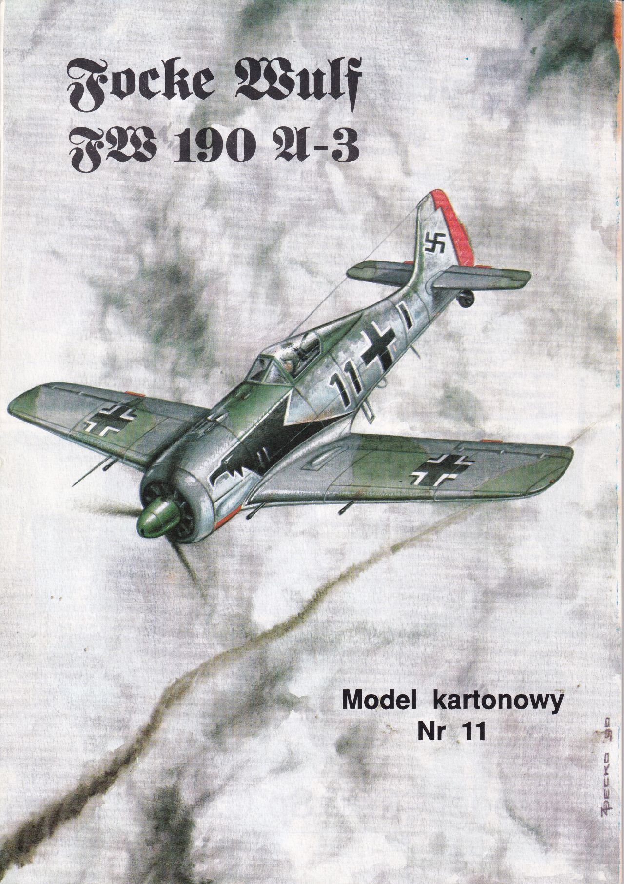 Model kartonowy samolotu myśliwskiego Focke Wulf FW 190 A-3 1/33