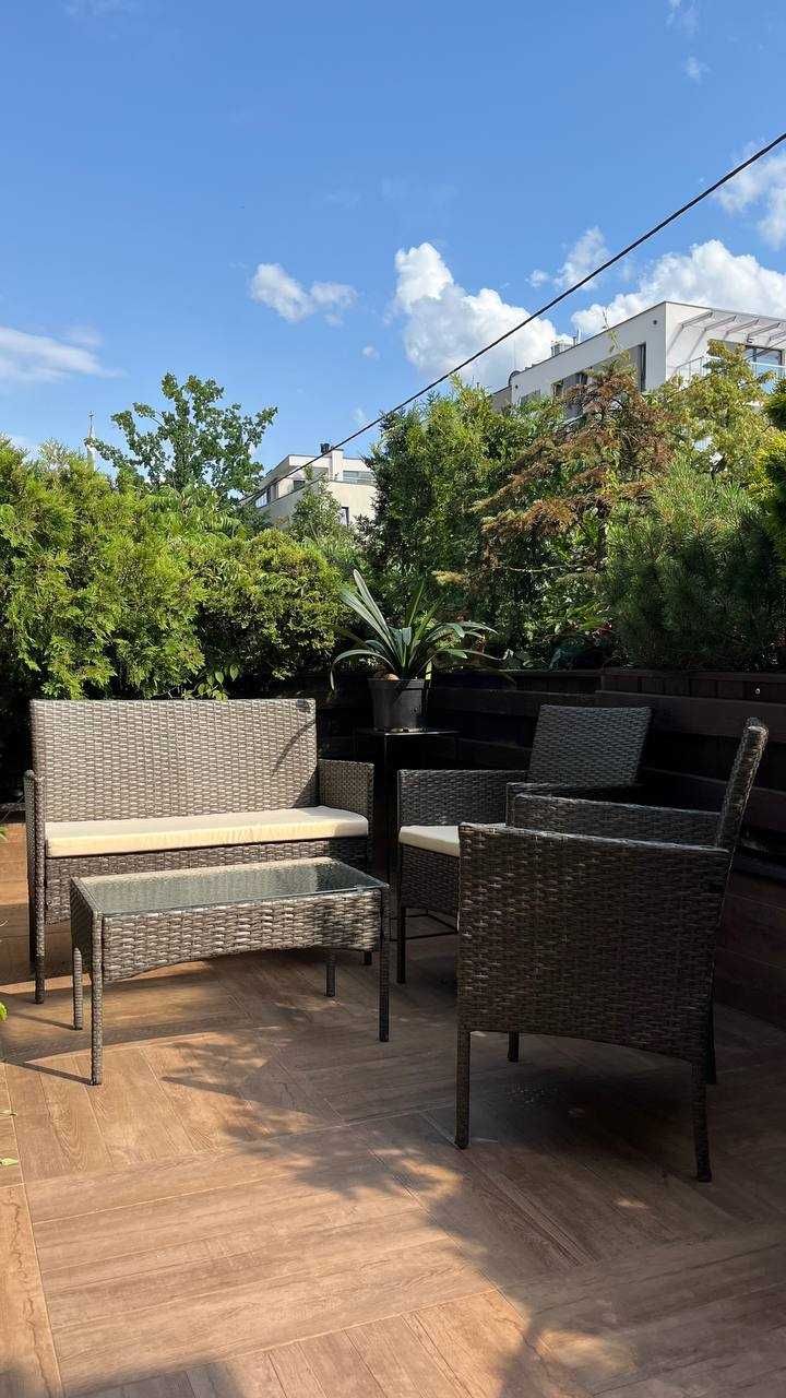 Meble Ogrodowe Meble Na Balkon Sofa Krzesła Stolik + Dostawa Gratis