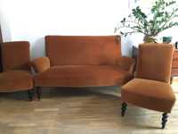 Antyk - Sofa kawowa i dwa krzesla