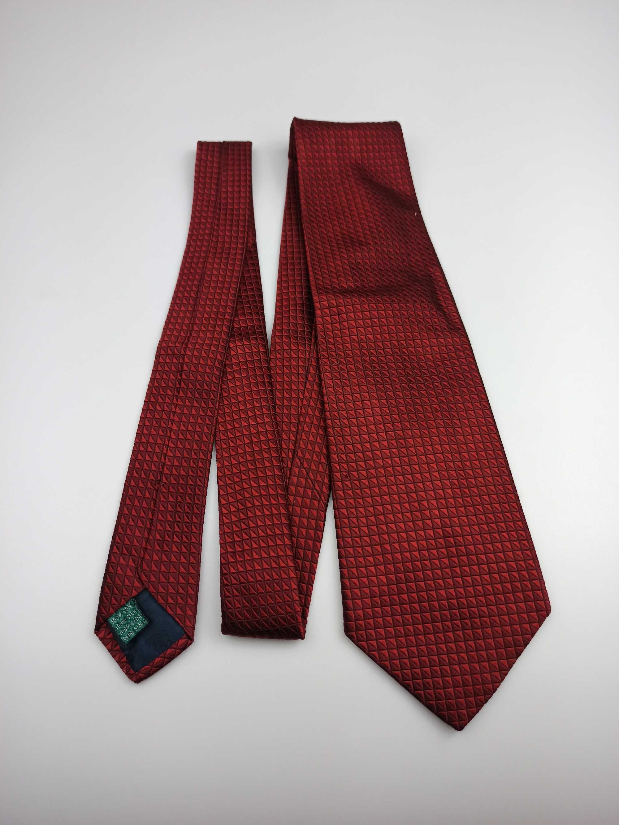 Andrew's Ties czerwony jedwabny krawat w kratę mp60