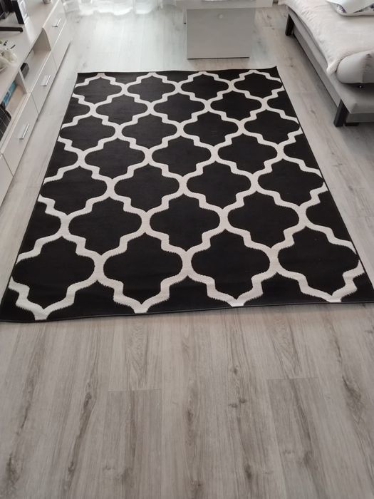 Dywan czarny Marokańska koniczyna 160x220
