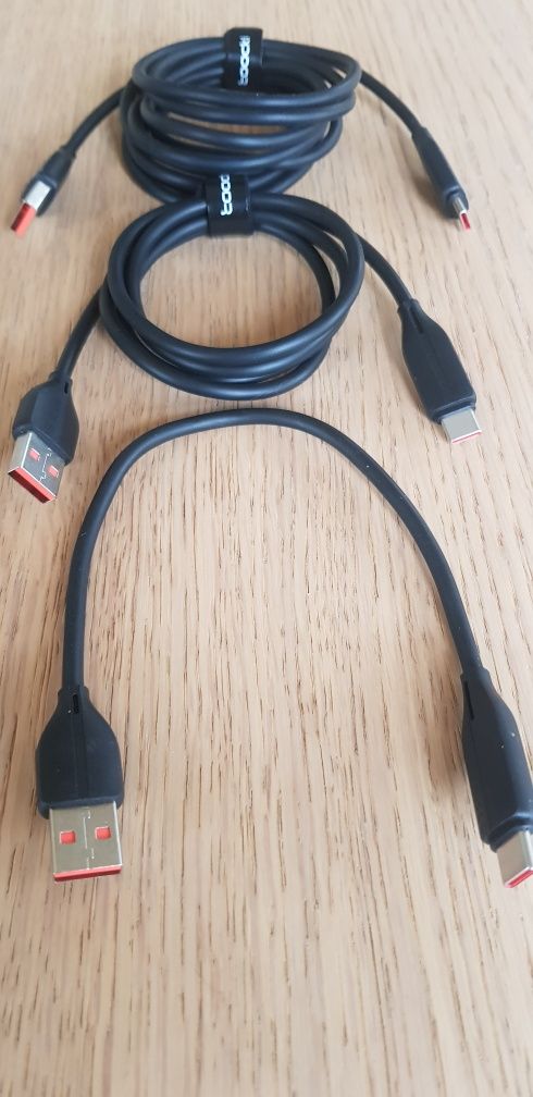 TOOCKI Kable 3 sztuki 100Wat USB na USB C 2, 1 i 0.25 metra.