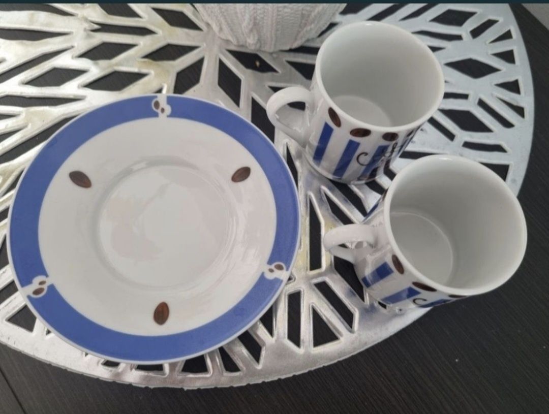 Expresso filiżanka talerzyk porcelana komplet 4 elem.