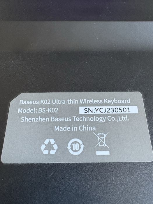 Klawiatura bezprzewodowa bluetooth Baseus BS-K02