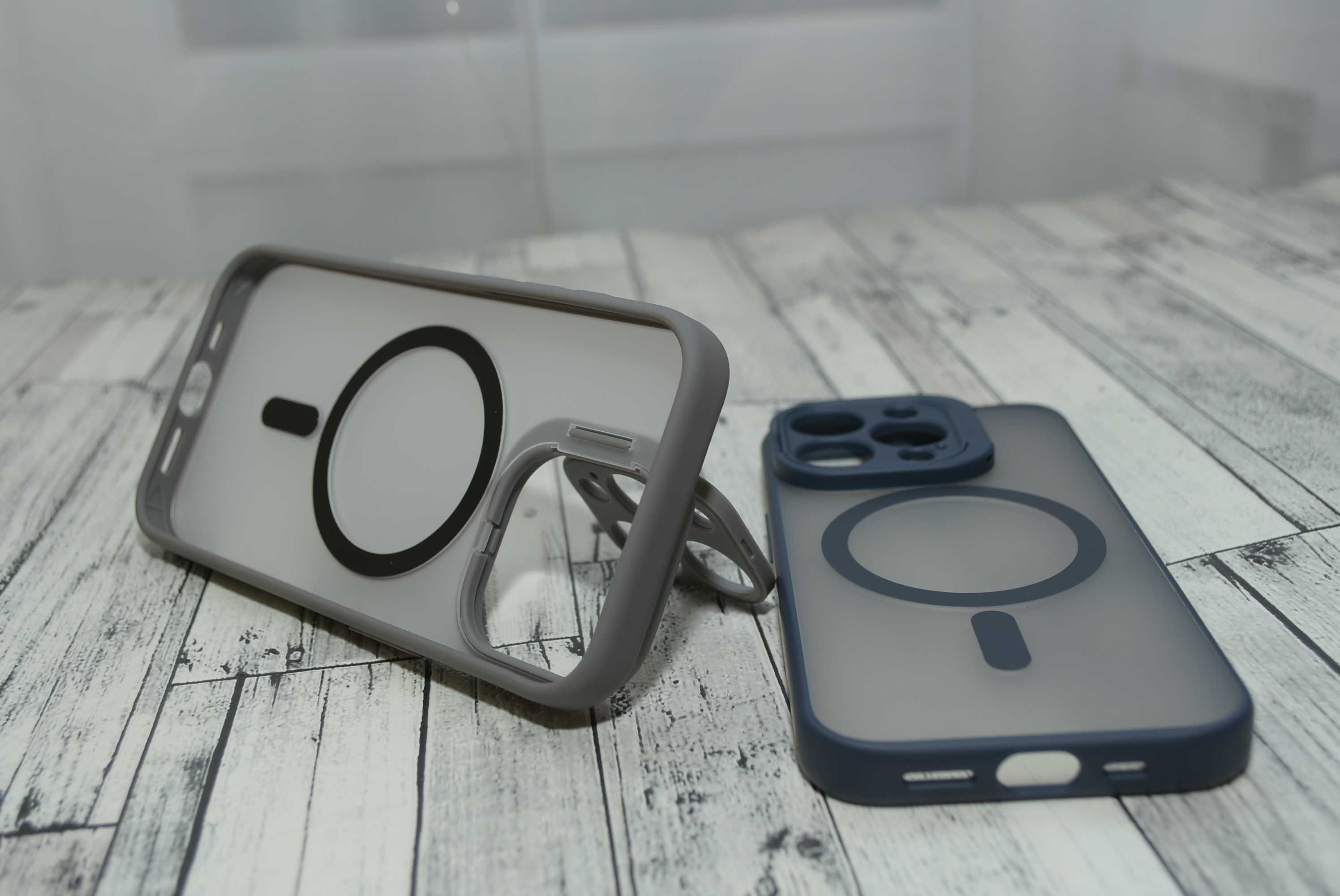 Премиум чехол матовый iPhone 15 pro max Natural Blue Titan magsafe