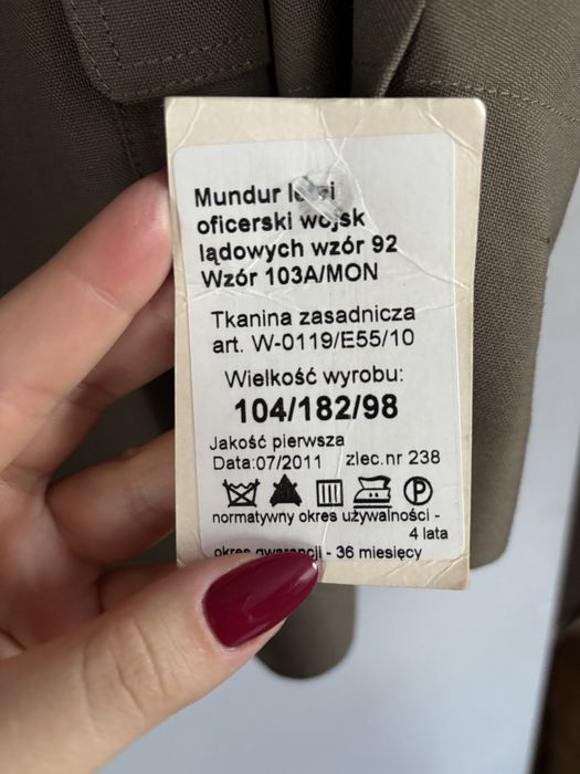 Mundur letni oficerski Wojsk Lądowych ( Nowy wzór 103/A/MON )