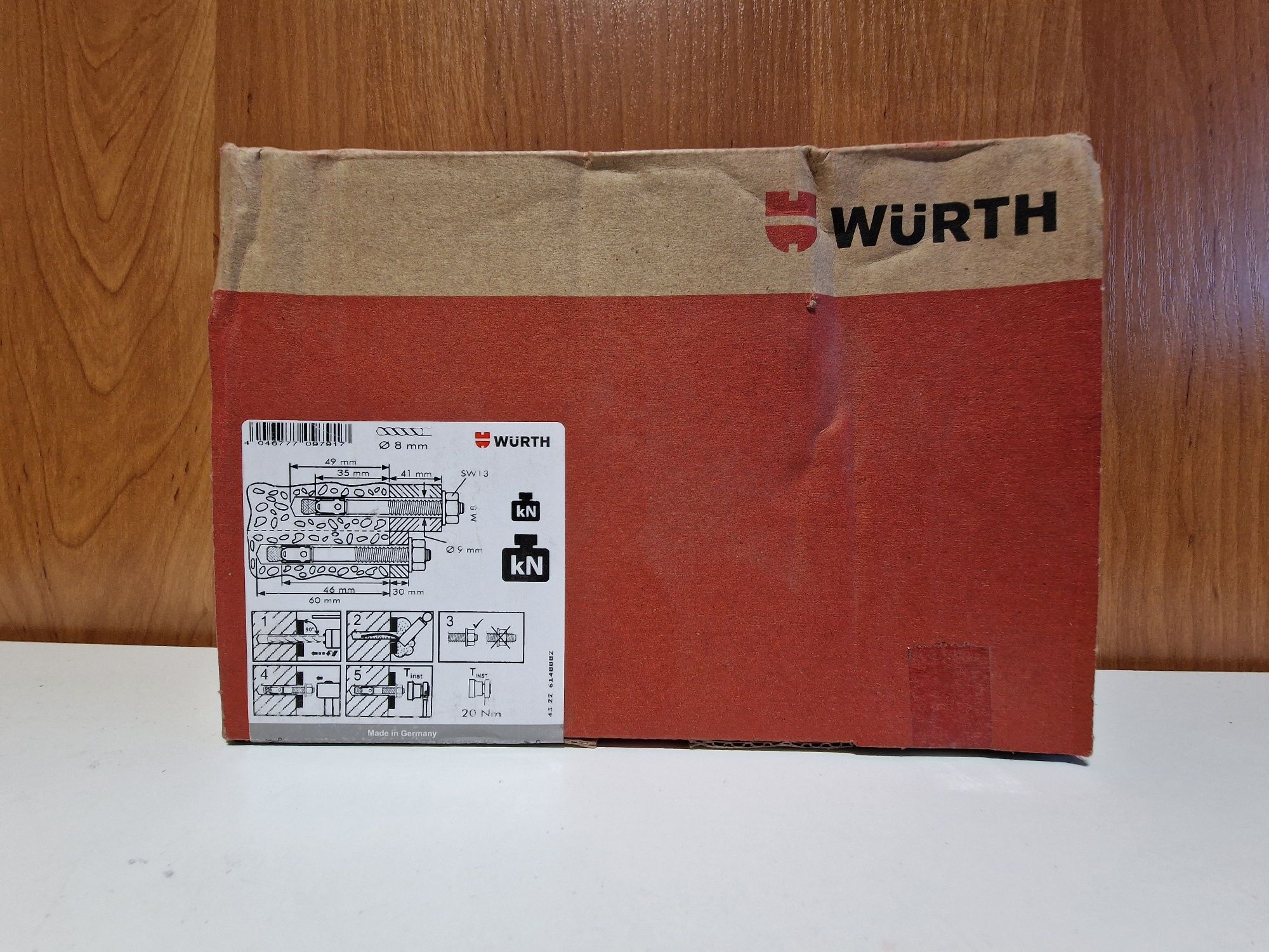 Wurth Kotwa klinowa W-FAZ/S, A2K M8X95 opak.100szt