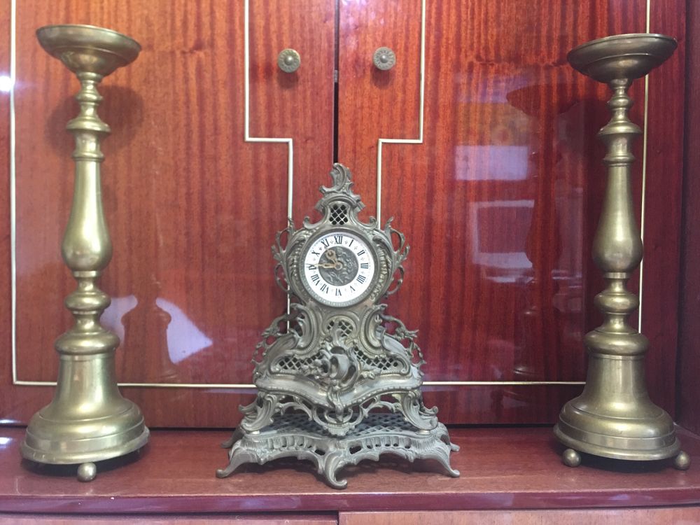 Каминный набор часы годинник подсвечник підсвічник шикарный подарок
