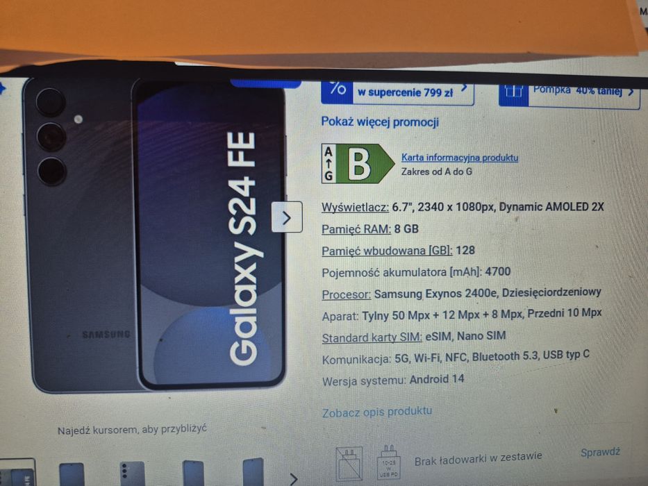 Samsung Galaxy S24 Fe NA GWARANCJI