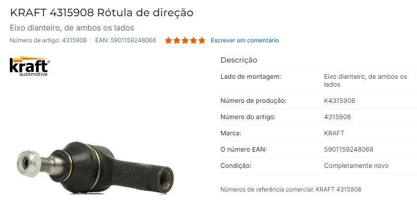 Rótulas de direção Kraft