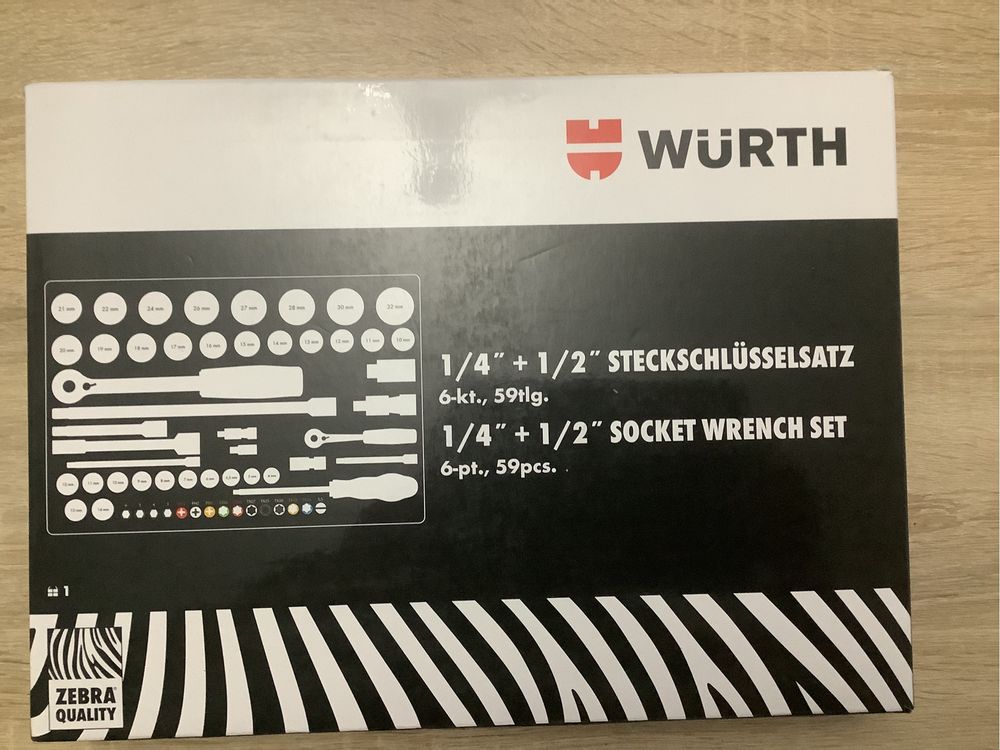 WURTH Zestaw Kluczy nasadowych 1/2” 1/4” 59 Elementów ,Promocja