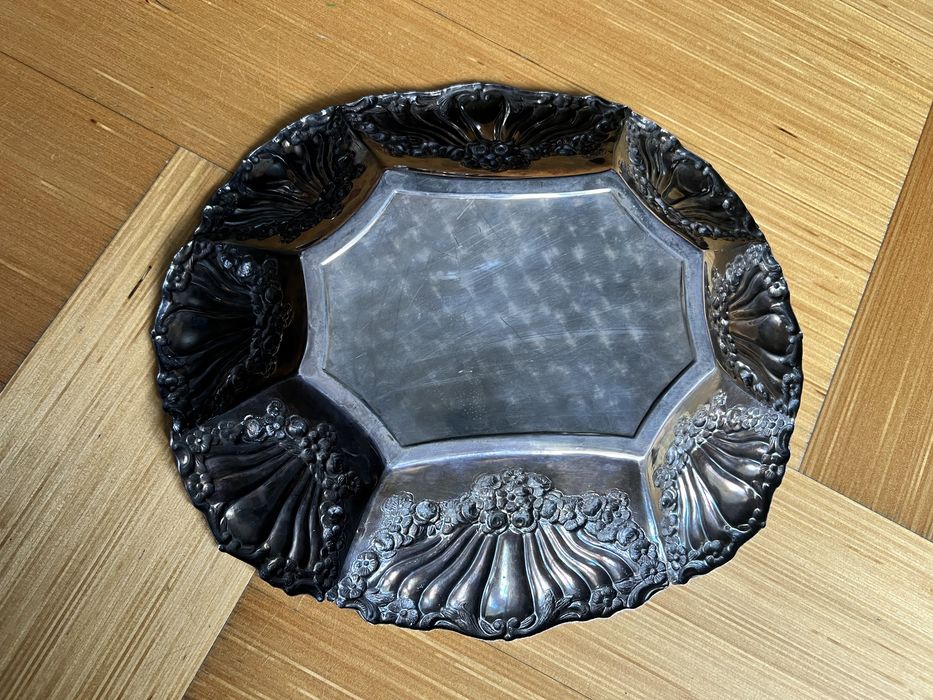 Bandeja Prata Trabalhada Antiga