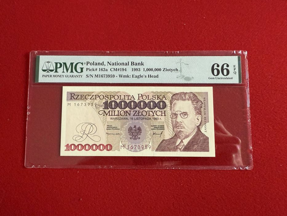 Banknot PRL 1.000000 zlotych 1993r PMG 66 EPQ