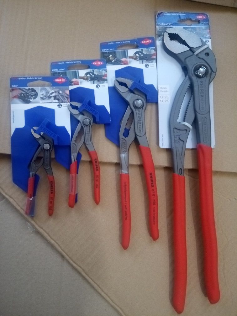 Knipex cobra 87  01  125  ,150 , 250 ,400 zestaw nowy