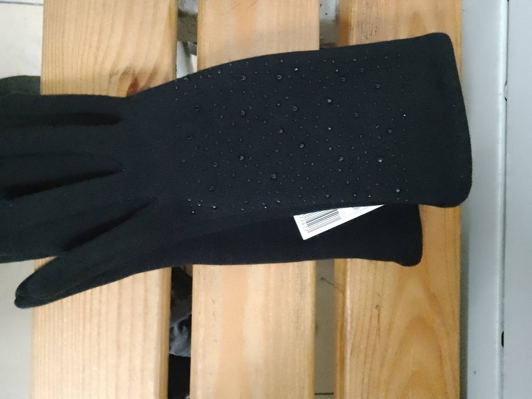 Rękawiczki damskie czarne nowe rozmiar 8 i 9