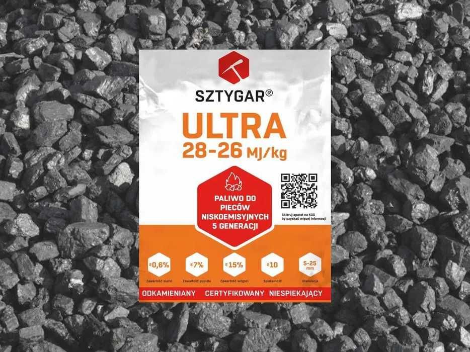 Ekogroszek SZTYGAR Ultra 26-28 MJ/kg - 1'390 zł / tona worki 25 kg