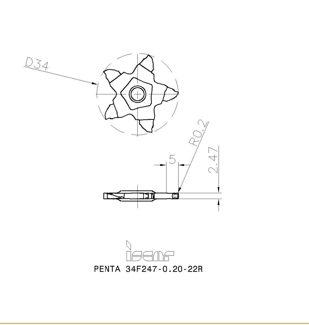 Твердосплавна пластина для токарного різця ISCAR PENTA