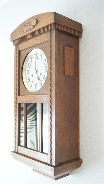 219 Zegar wiszący mechaniczny Junghans z 1922 roku antyk