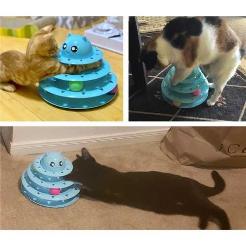 Zabawka dla kota interaktywna wieża z piłkami