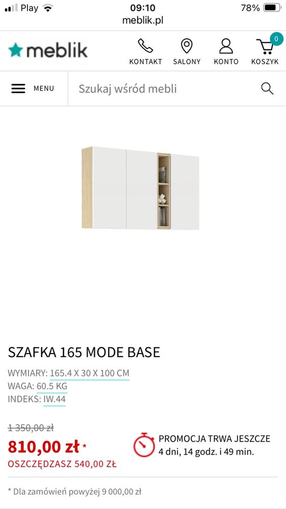 Szafka 165 mode base Meblik