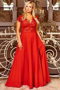 Nowa sukienka maxi na wesele czerwona duże rozmiar i małe  36 54 52