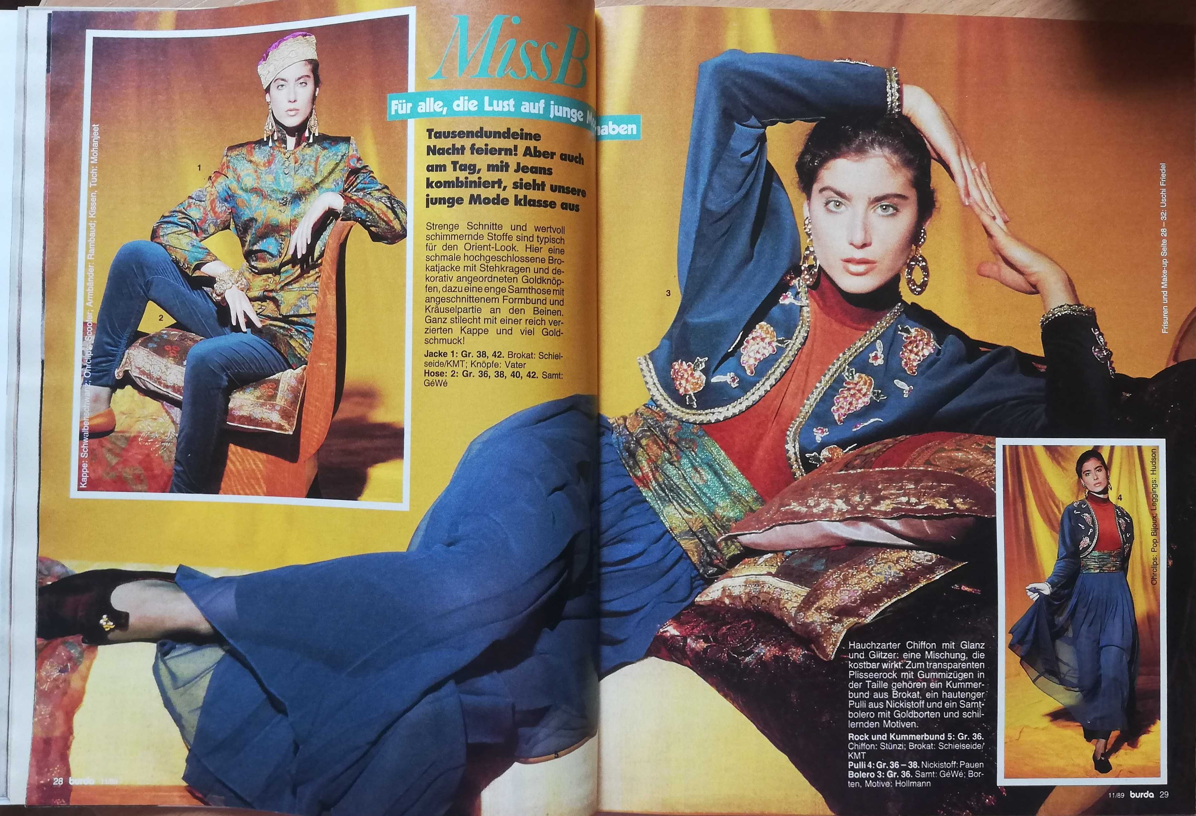 Burda vintage 11. 1989 szycie wykroje moda na święta ok. 100 wykrojów