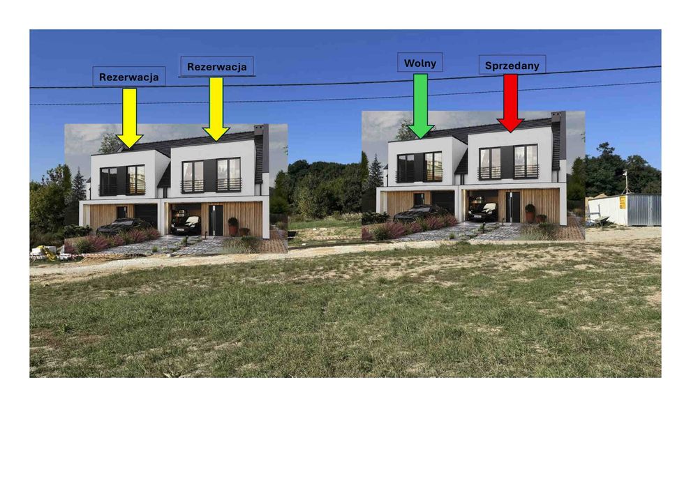 Jerzmanowa ostatni  nowy dom w zabudowie bliźniaczej  z garażem