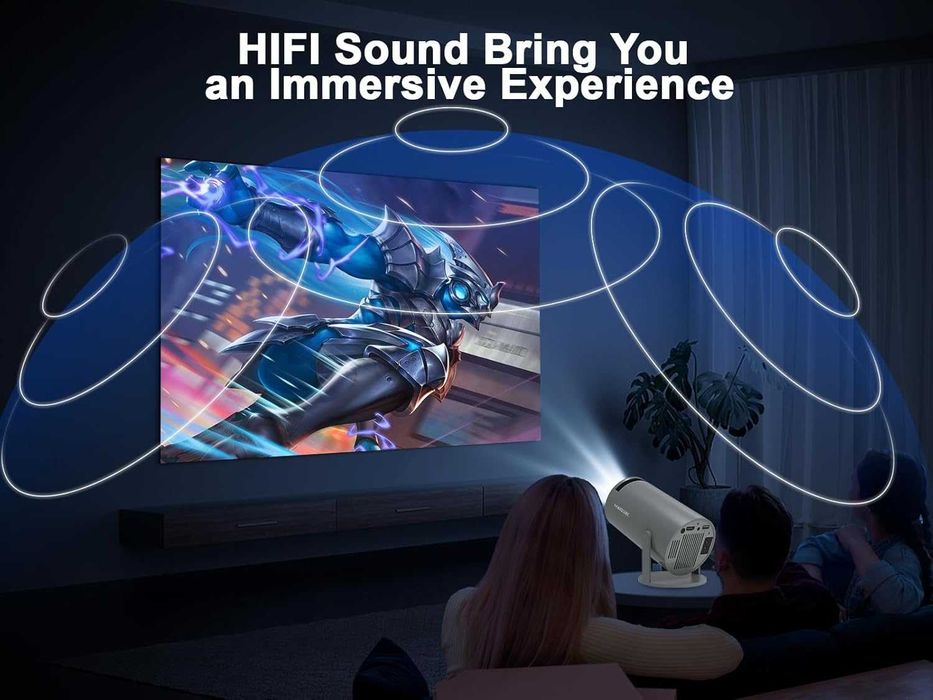 Projektor Rzutnik Android Tv Wifi 4k Przenośny Smart Głośnik Hdmi