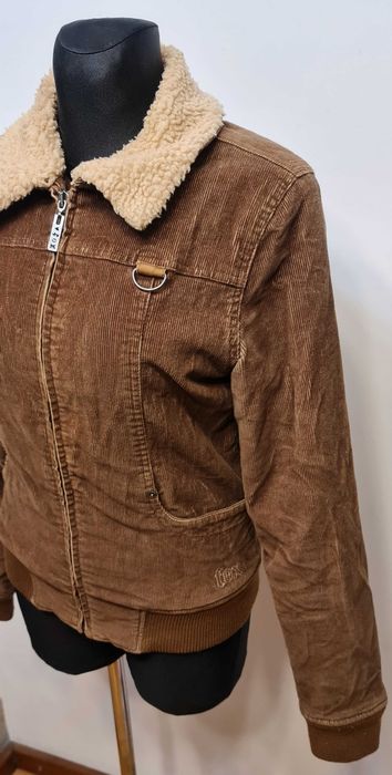 3103 Ciepła Sztruksowa Kurtka Pilotka Fox Racing rozmiar S