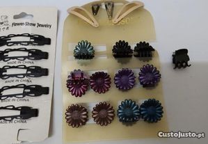 40 Acessórios para cabelos (Bandeletes, travessões, molas pequenas)