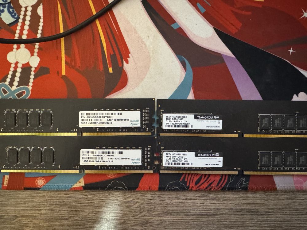 Оперативна памʼять 16 gb ddr4 2666 Mhz, apacer/teamgroup