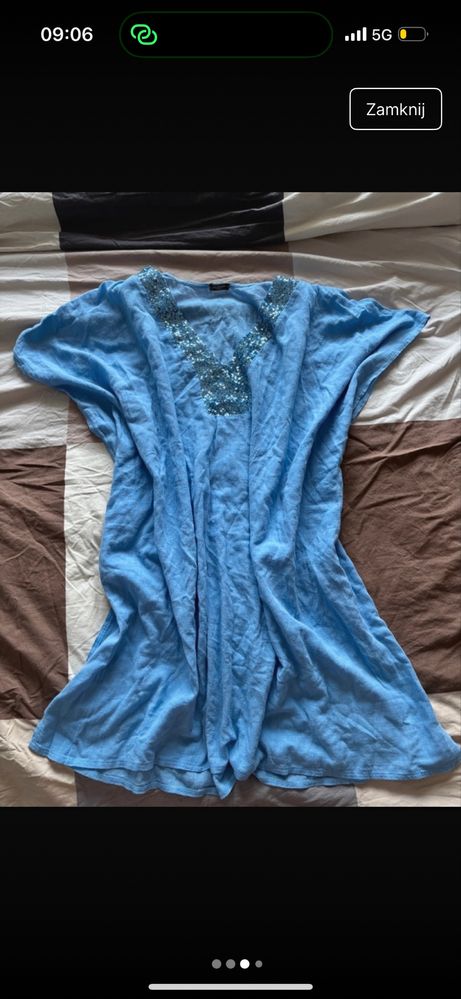 Calzedonia Narzutka Tunika Plażowa L/XL niebieska