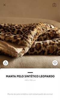 Manta Pelo Sintético Leopardo Zara Home NOVO